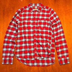 Hollister Red and Blue Button Down Flannel
